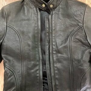 Leather motorcycle jacket